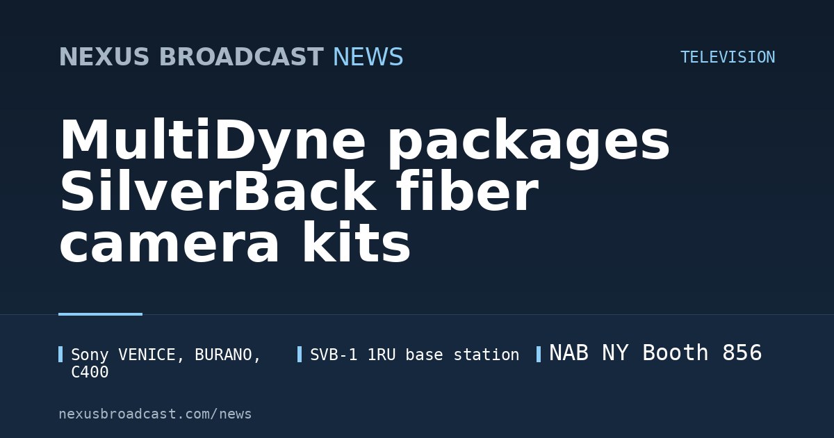 MultiDyne packages SilverBack fiber camera kits