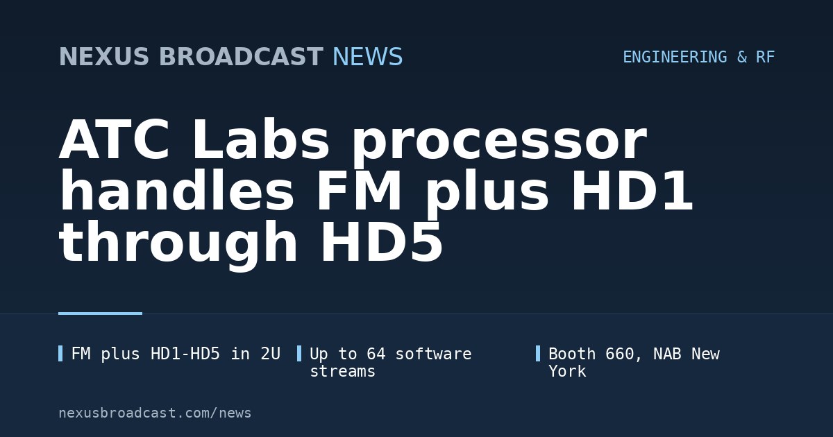 ATC Labs processor handles FM plus HD1 through HD5