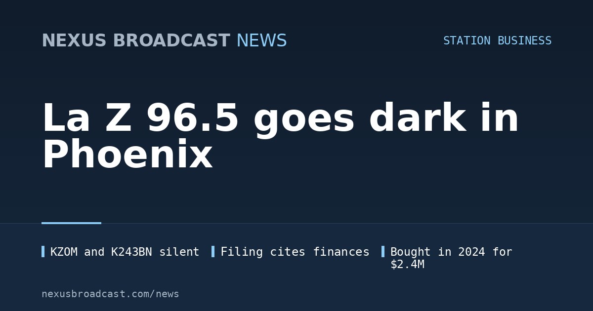 La Z 96.5 goes dark in Phoenix