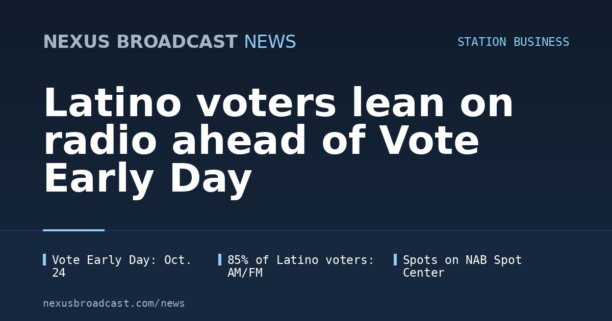 Latino voters lean on radio ahead of Vote Early Day