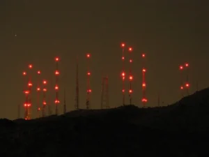 Radio Towers at night